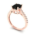 thumbnail image 2 of Solitaire with Accents Engagement Ring for Women - 2.21ct Natural Onyx in 14K Rose Gold Promise Ring, 2 of 6