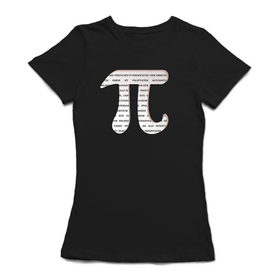 Pi Symbol Graphic Women Black T-Shirt, Female Medium