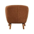 thumbnail image 4 of Mid-century Modern Chair In Rust Color, Textured Fabric Covering, Solid Wood Frame, Pocket Coils Foam Padding, 29.75" Package Depth Accent Chair, Style, Legs, Channel Stitched Back, 20.5" Seat, 4 of 4