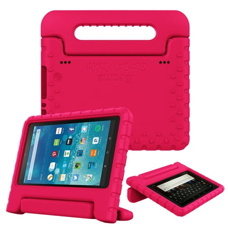 Tablet Hp 8 Case Fintie Case for Amazon Fire HD 8 Tablet - Kids Friendly Shock Proof Light Weight Convertible Handle Stand Cover, Magenta ()