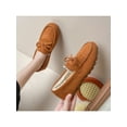 thumbnail image 4 of Gomelly Women Plush Warm Moccasin Slip On Slipper Flats Comfortable Casual Winter Outdoor Shoes, 4 of 5