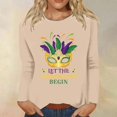 thumbnail image 2 of JJHGVB Thick Sweatshirts for Women Mardi Gras Decorations Mardi Gras Blouse Mardi Gras Sweatshirt for Women Long Sleeve Shirts for Women T Shirts for Women Loose Fit Sequin Shirt Beige S, 2 of 4