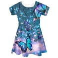 thumbnail image 4 of Yuyamidu Bling Butterfly Dress Up Clothes for Little Girls 5T-6T Blue Kids A-Line Dresses Fashion Summer Spring Short Sleeve Sundress Comfortable Party Going Out School Midi Dress, 4 of 6