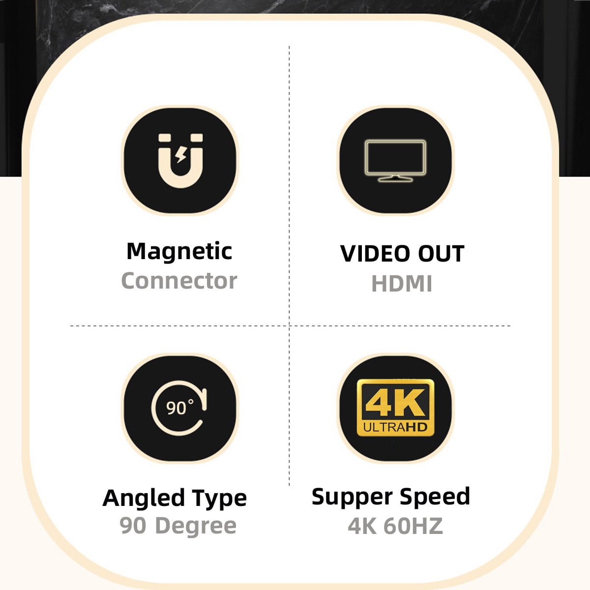 JSER Magnetic Angled Type USB-C Type C to HDMI HDTV Monitor Converter Adapter 4K 2K 60hz for Tablet & Phone & Laptop