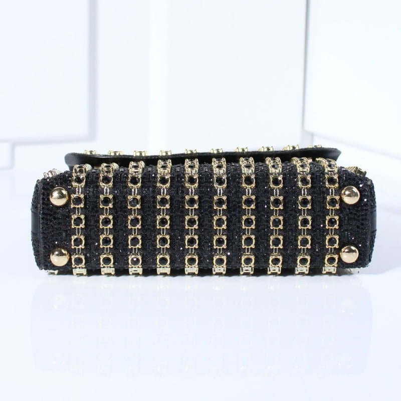 Vintage Women’s Bag Mini Crossbody Shoulder Bag Chain Strap Clutch Purse Rhinestone Evening Bag Crystal Embellishment Messenger Bag Fashion Accessory Casual Totes Multicolor Gold Silver Black Hobos