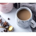 thumbnail image 2 of Taza de cerámica con patrón de mármol de lujo chapada en oro con asa tazas mañana leche café té taza rosa gris pareja regalo hogar 1 Uds Xemadio 2030166-2, 2 of 4
