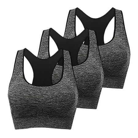 sovlvnd Discount 3pc Women s Simplicity Lightweight Sports Bra Fitness Running Shockproof Yoga Tank Top No Steel Ring Casual Comfort Sports Bra M