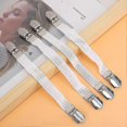 thumbnail image 3 of 4pcs Elastic Crisscross Bed Mattress Sheet Straps Double Head Clips Gripper Holder Fasteners SuspenderWhite, 3 of 5