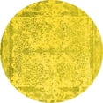 thumbnail image 1 of Ahgly Company Machine Washable Indoor Round Oriental Yellow Industrial Area Rugs, 8' Round, 1 of 4