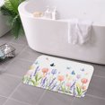 thumbnail image 3 of FJPT Non Slip Flannel Polyester Floor Mat With Floral Tulip And Lavender Design For Bathroom Kitchen Bedroom Decor 16x24 inch, 3 of 5