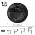 thumbnail image 2 of YANTONG 150 Pack Coffee Cup lids, Disposable Plastic Cup Lids for 10, 12, 16, 20, 24 oz Paper Cups, Hot/Cold Drinking Cup Lids, 3.54 Inches/90 mm Diameter - Black, 2 of 5