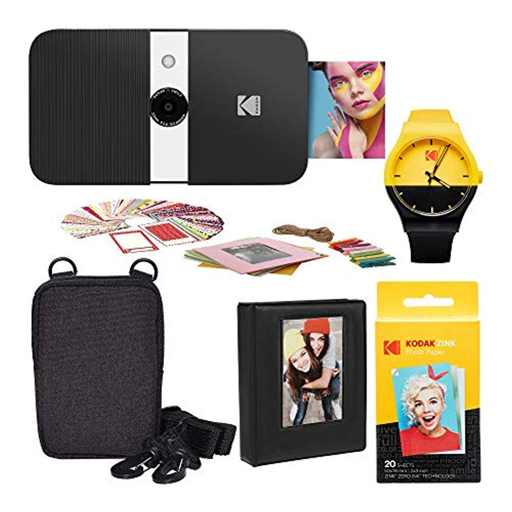 KODAK Smile Instant Print Digital Camera (Black/White) Scrapbook Photo Album Kit