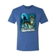 thumbnail image 2 of Wild Bobby, Wolf Howling At the Full Moon Wolf Pack Animal Lover Mens Premium Tri Blend T-Shirt, Vintage Royal, Large, 2 of 3