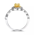 thumbnail image 4 of 3ct Oval Cut Yellow Topaz White CZ Band Women's 925 Silver Wedding Ring Sz 4-9.5, 4 of 6