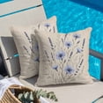 thumbnail image 2 of Throw Pillow Covers, Blue Daisy 16x16 Pillow Covers for Couch/Sofa/Bed, Farmhouse Country Botanical Flowers Blossom Decorative Square Linen Cushion Pillowcase for Home Decor, 2 of 9