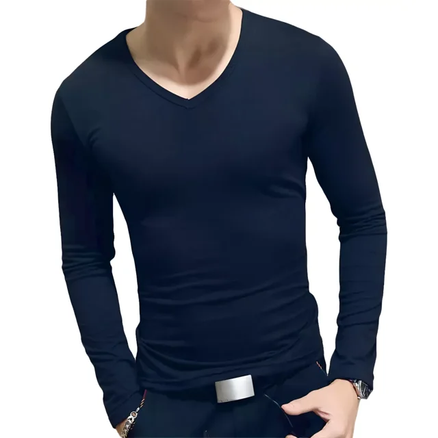 Playera Hombre Manga Larga Cuello V Extrema Algodón