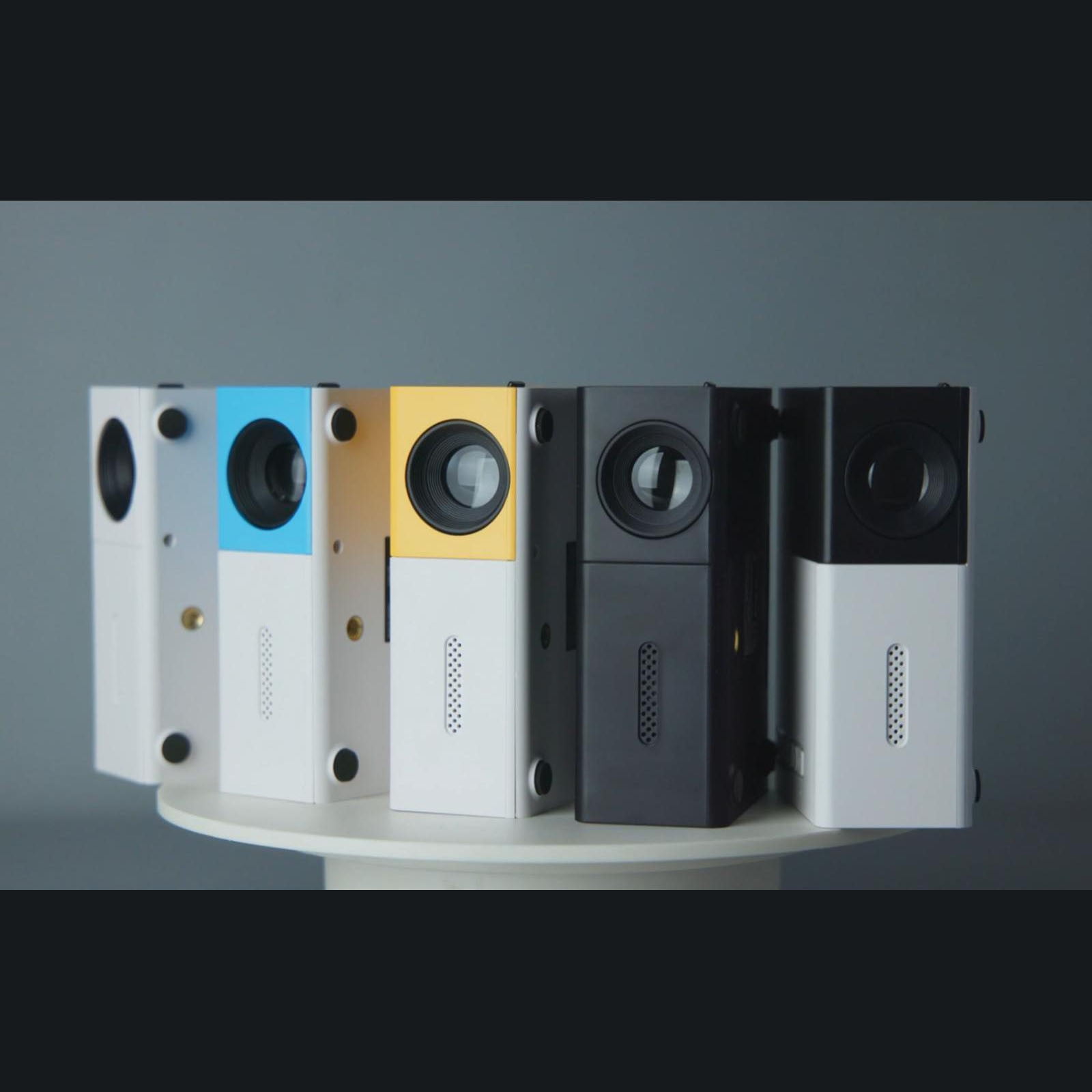 Mini Projector,Portable Automatic HD Projector,180-Degree Rotating Proyector for Home Bedroom & Outdoor,Connecting to Phone and Laptop