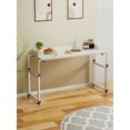 thumbnail image 4 of Piweml Adjustable Overbed Table with Wheels, Rolling Laptop Desk with Raised Baffle for Bed, Sofa, Hospital Use, Mobile Standing Desk for Laptop, Notebook, Meals, 4 of 10