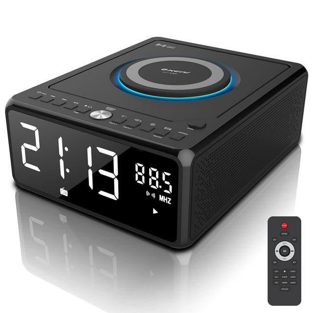 Reproductor de CD Boombox Gelielim Boombox con despertador y radio