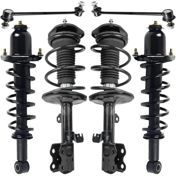 Detroit Axle - Front & Rear Struts w/Coil Springs Sway Bar Links Replacement for 2004-2009 Toyota Prius - 6pc Set