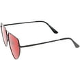 thumbnail image 3 of Oversize Metal Aviator Sunglasses Crossbar Slim Arms Color Tinted Lens 61mm (Black / Red), 3 of 4