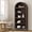 Brown, variant on EYYTHUNG 5 Tier Arched Bookshelf with Adjustable Shelves, 71" Tall Bookcase Wooden Storage & Display Cabinet, Freestanding Kitchen Pantry Organizer, Light Oak