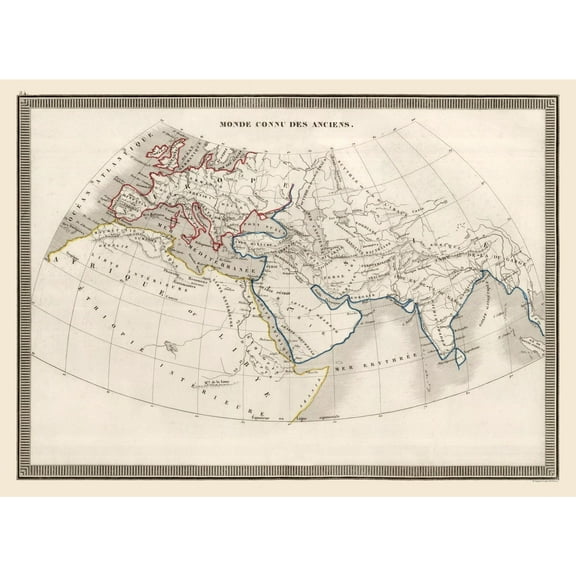 Historic Map - World Ancients - Monin 1839 - 31.75 x 23 - Vintage Wall Art