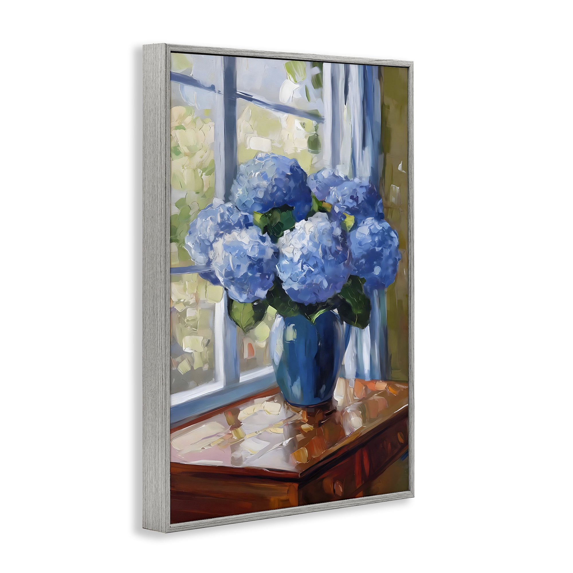 Stupell Industries Winter Hydrangeas by Window Gray Framed Giclee Art, design by Creative Studio