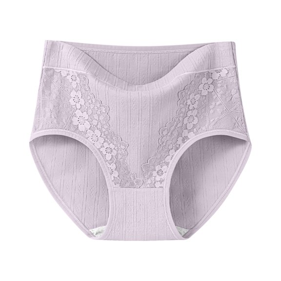 XUNKUSGA Cotton Underwear for Women Comfort Lace Printed Microfiber Stretch Underwear for Women High Rise Panties Full Coverage Seamless Underwear for Women M-3XL