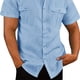 thumbnail image 2 of Camisa con Botones para Hombre, Manga Corta, Doble Bolsillo, Color Puro, Transpirable, Camisa Informal para Hombre para Fiesta de Trabajo Diaria, 2 of 6