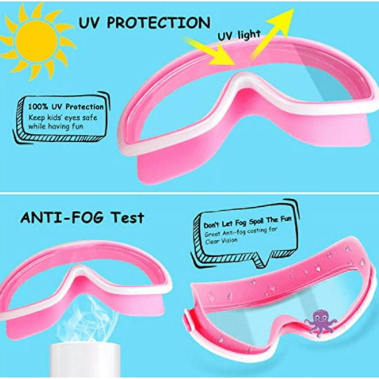 Children's swimming goggles, transparent vision swimming glasses Waterproof  and fog proof HD large frame diving mirror 