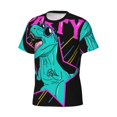 thumbnail image 5 of Vsdgher Rex Dinosaur With Sunglasses Print Men's Dry Fit Mesh Athletic Shirts Moisture Wicking Tennis T-Shirt Tops, 5 of 9
