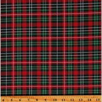 Cotton Lumberjack Plaid Red Green Black White Plaid Cotton Fabric Print by the Yard (GAIL-CD2082-MULTI)