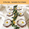 thumbnail image 5 of Brown Boho Round 13 Inch Placemats Set of 4, Vintage Classic Bohemia Flower Textured HeatResistant Non Slip Place Mats for Dining Table, Wipeable Braided Kitchen Table Mats for Housewarming, 5 of 9