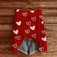 thumbnail image 4 of WTXUE Women's Fall Love Heart Sweaters Business Casual Long Sleeve Pullover Crew Neck Lightweight Sweatshirts Cute Blouse Tops Plus Sized Valentines Sweater Women Work Tee Shirts Wine 3Xl, 4 of 4