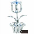 thumbnail image 6 of matashi tulip flower table top ornament crystals | decorative, shiny metal artwork with planter base | elegant home dcor | gift for thanksgiving, christmas, new year (silver, purple crystals), 6 of 7