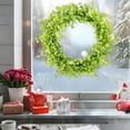 thumbnail image 4 of Corona Navideña Blanca y Verde - Decoración de 40 Cm Estilo Ratán para Puerta, Pared o Ventana | Decoración Navideña para Interiores y Exteriores, 4 of 7