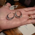 thumbnail image 4 of LeCalla 925 Sterling Silver Hypoallergenic Filigree Hoop Earrings, 32MM (Women's), 4 of 10