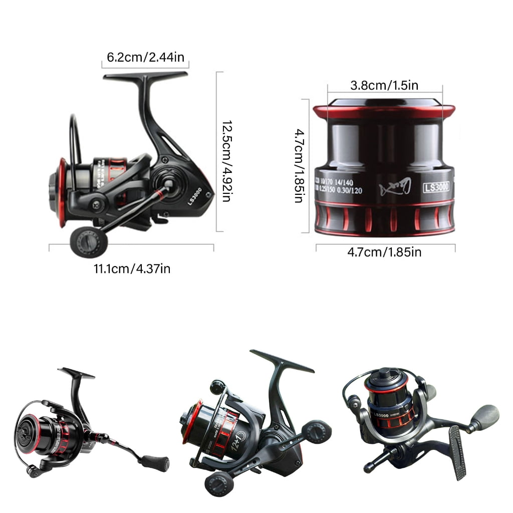 LS1000-LS3000 Metal Spool Fishing Reel 5.0:1 Gear Ratio Fishing Reel for Freshwater Saltwater 12+1 Bearing