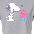 thumbnail image 3 of Peanuts - Snoopy Heart Cupcake - Juniors Cropped Cotton Blend T-Shirt, 3 of 6