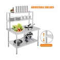 thumbnail image 4 of Home kitchen Stainless Steel Work Table with 2 Shelves, Heavy Duty Commercial Food Prep Table, Metal Kitchen Prep Table with Adjustable Shelves for Restaurant Home, 4 of 5
