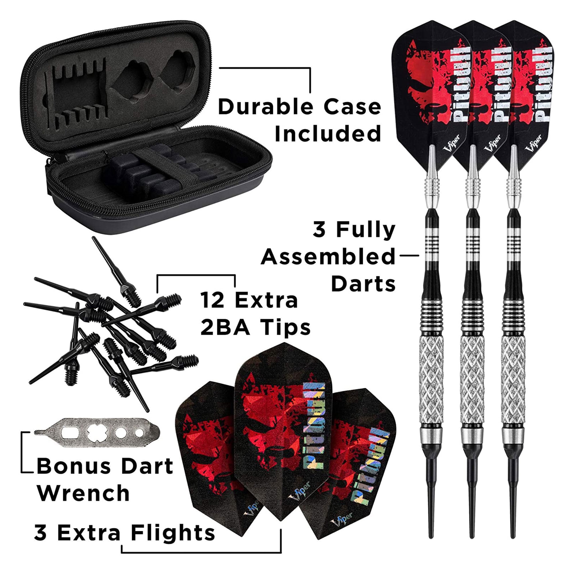 Viper Pitbull 90 Percent 18 Gram Tungsten Soft Tip Diamond Cut Barrel Darts