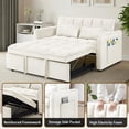thumbnail image 4 of EPOWP 3 in 1 Folding Convertible Sofa Bed,55'' Pull Out Couch Bed with Side Pocket,Velvet Fabric Loveseat Sleeper Sofa with Adjustable Backrest,Easy Assembly,Perfect for Living Room,Off White, 4 of 7