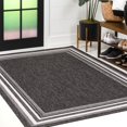 thumbnail image 6 of JONATHAN Y TSN210B-3 Lido Traditional Casual Pinstripe Border Dark Gray/Ivory 3 ft. x 5 ft. Indoor/Outdoor Area Rug, 6 of 10
