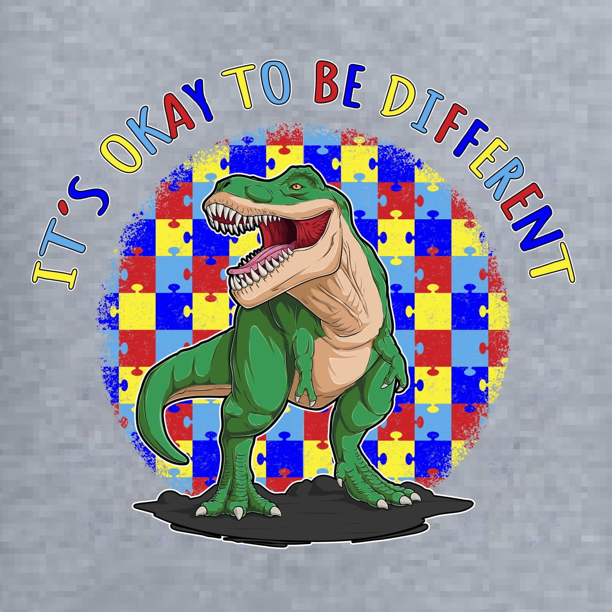 Wild Bobby Its Okay to Be Different | Dinosaur Autism Awareness Men Long Sleeve Shirt