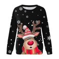 thumbnail image 4 of HNMKIU Chandail en Molleton Col Rond Femme Joyeux Noël Imprimé Col Rond Chandail Manches Longues Décontracté, 4 of 4