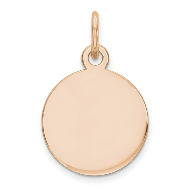 14K Rose Gold Plain .011 Gauge Circular Engraveable Disc Charm