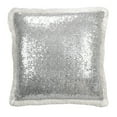 thumbnail image 3 of Saro Lifestyle Glittery Sequin With Sherpa Trim Poly Filled Throw Pillow Champagne Square Medium, 3 of 5