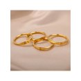 thumbnail image 2 of 1pc opean And American Style Simple Fashion Gold Stainless Steel Alphabet Ring For Men And Women, Daily Wear, 2 of 5