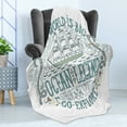 thumbnail image 4 of Explore Soft Flannel Fleece Throw Blanket, Vintage Nautical Design with Ocean Sailor Words and a Hand Drawn Ship, Cozy Plush for Indoor and Outdoor Use, 50" x 60", Multicolor, by Ambesonne, 4 of 5